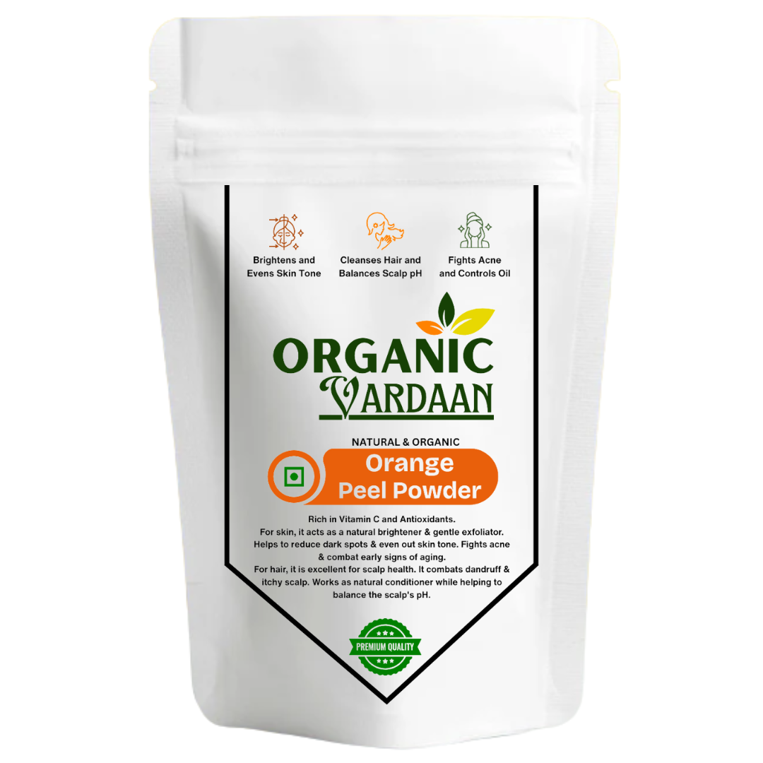 Organic Vardaan- Orange Peel Powder | Bosts Collagen | Removes Tan & Fades Scars | Controls Oil | Natural Skin Cleanse | Antioxidants Rich in Vitamin C