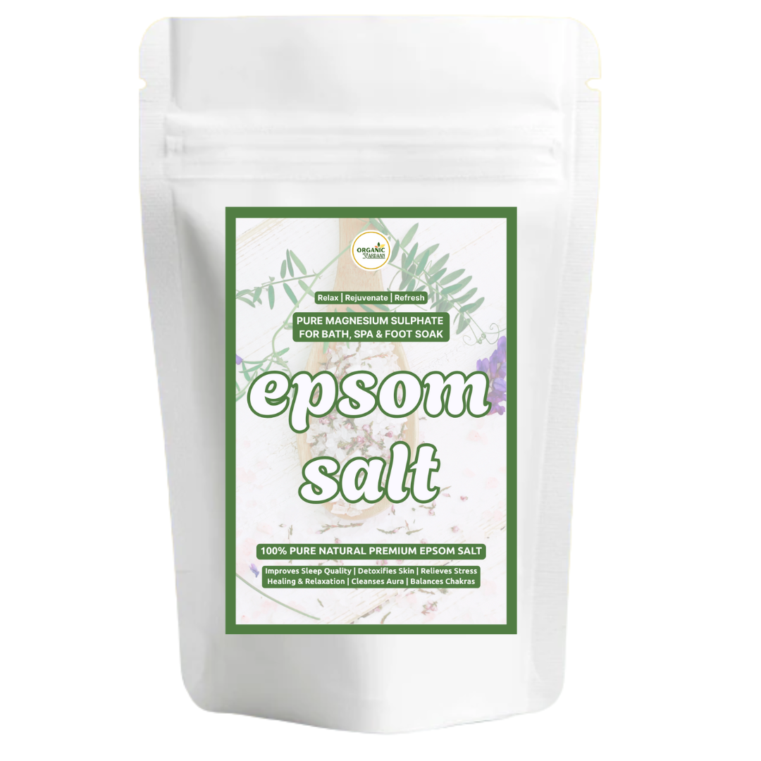 Organic Vardaan - Natural Epsom Salt | For Stress Relief, Muscle Relaxation & Skin Softening | Pure Magnesium Sulphate for Bath, Spa & Foot Soak
