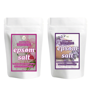Organic Vardaan - Epsom Salt Combo | For Stress Relief, Muscle Relaxation & Skin Softening | Pure Magnesium Sulphate for Bath, Spa & Foot Soak | Lavender & Rose (Pack of 2)