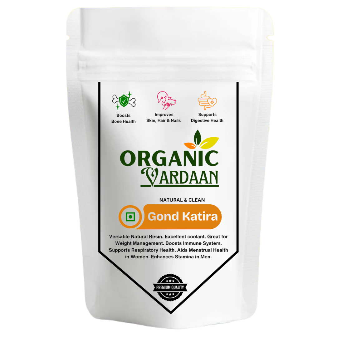Organic Vardaan- Gond Katira Pure| Tragacanth Gum | Helps in Body Cooling | Regulates Digestion | Super Food | Natural Cooling Herb for Laddus, Sharbats, Falooda & Ayurvedic Wellness
