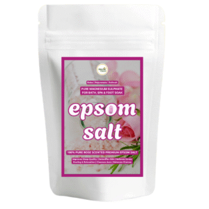 Organic Vardaan- Rose Epsom Salt | For Stress Relief, Muscle Relaxation & Skin Softening | Pure Magnesium Sulphate for Bath, Spa & Foot Soak | Aromatherapy