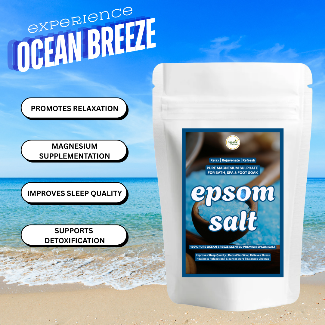 Organic Vardaan- Ocean Breeze Epsom Salt | For Stress Relief, Muscle Relaxation & Skin Softening | Pure Magnesium Sulphate for Bath, Spa & Foot Soak | Aromatherapy - Image 2
