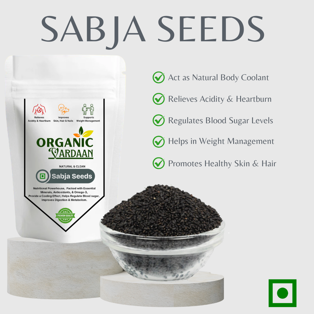 Organic Vardaan - Sabja Seeds | 100% Clean Seeds for Eating | Helps In Weight Management | Rich in Calcium, Protein & Fiber, Omega 3 and Antioxidant | Promotes Healthy Skin & Hair - Image 2