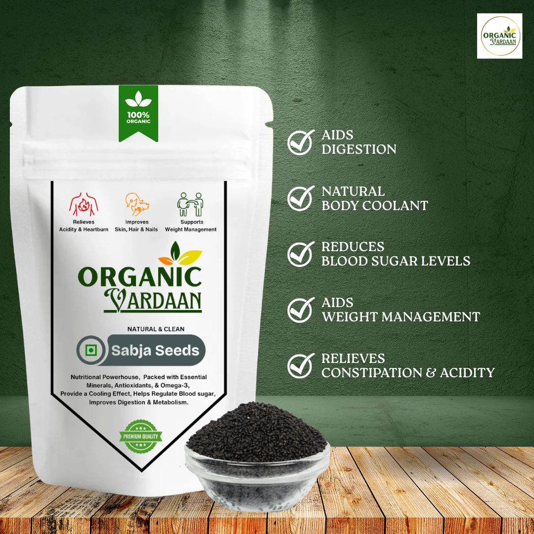 Organic Vardaan - Sabja Seeds | 100% Clean Seeds for Eating | Helps In Weight Management | Rich in Calcium, Protein & Fiber, Omega 3 and Antioxidant | Promotes Healthy Skin & Hair - Image 3