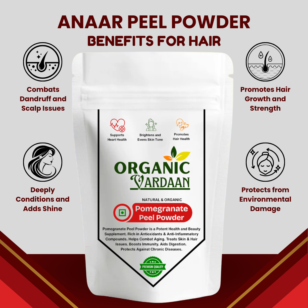 Organic Vardaan- Pomegranate Peel Powder | Fights Acne and Blemishes | Natural Exfoliant | Soothes and Hydrates | Supports Cardiovascular Health - Image 3